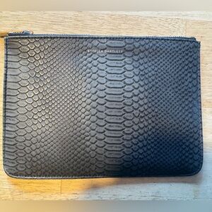 Black/grey faux snakeskin clutch